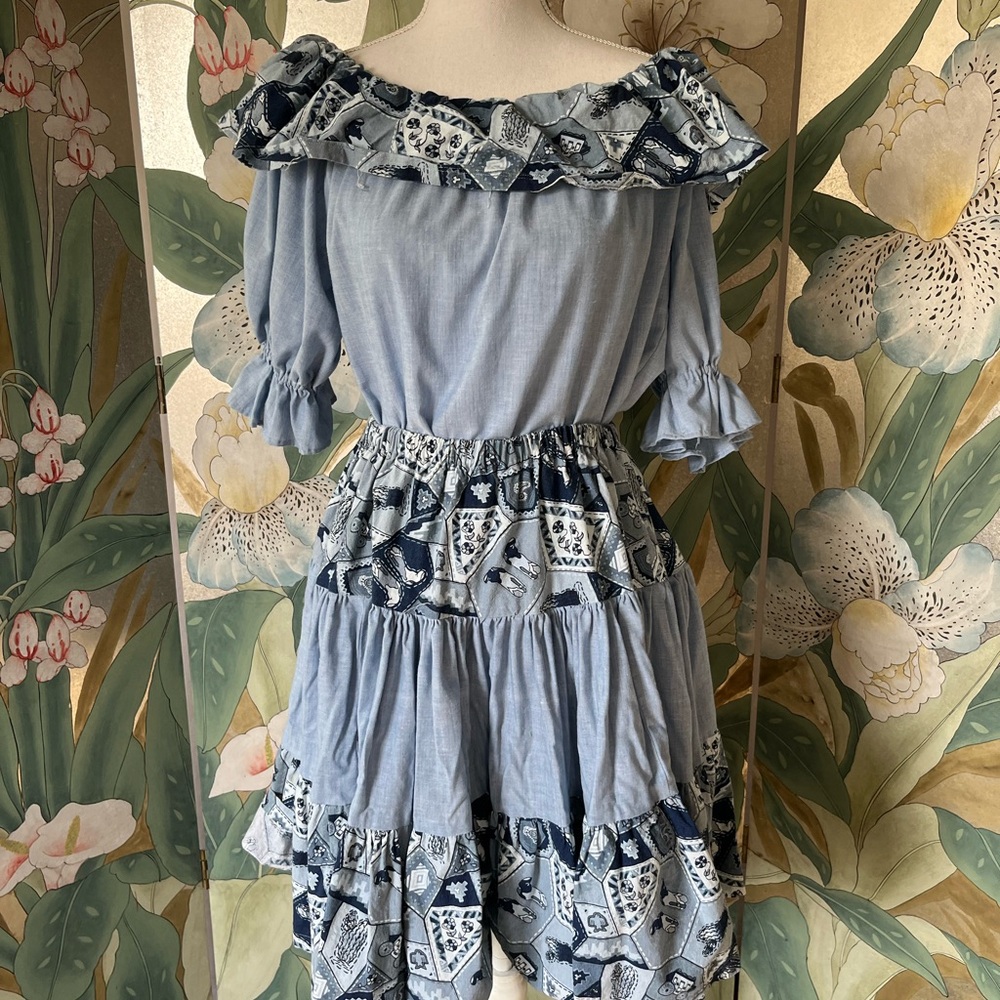 Vintage square dance skirt/blouse set